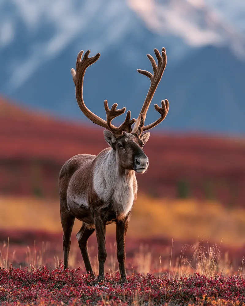 Caribou bull (Rangifer tarandus) in Alaska