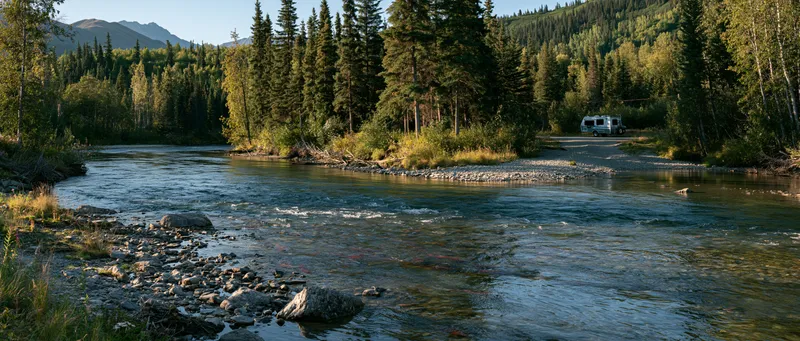 Sockeye salmon run on the Kenai Peninsula (Oncorhynchus nerka) in Alaska