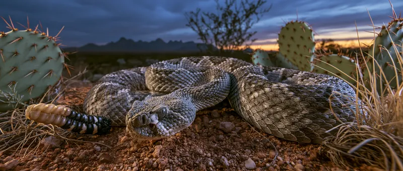 Western diamondback rattlesnake (Crotalus atrox) in Arizona