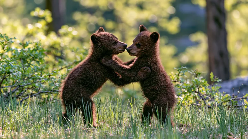 American black bear cubs in California