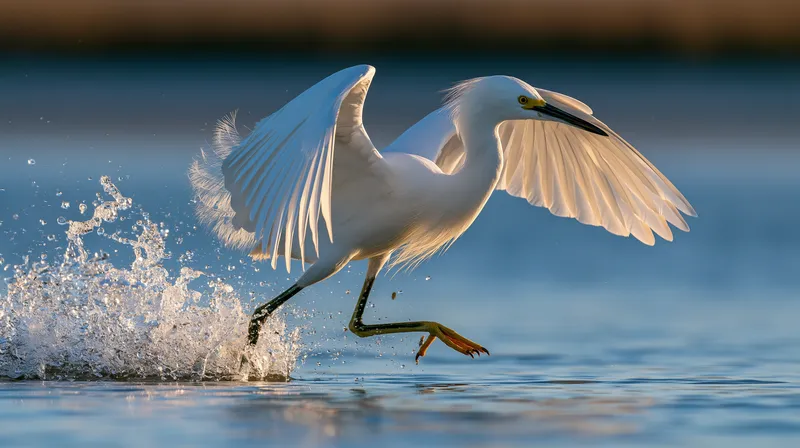 snowy egret (Egretta thula) in California