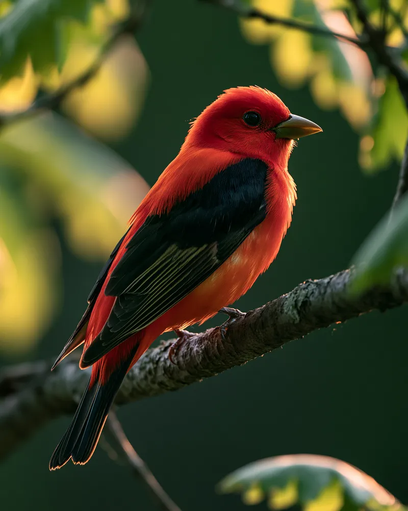 Scarlet Tanager (male) (Piranga olivacea) in Connecticut
