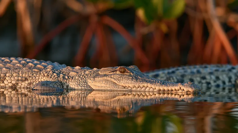 American crocodile (Crocodylus acutus) in Florida