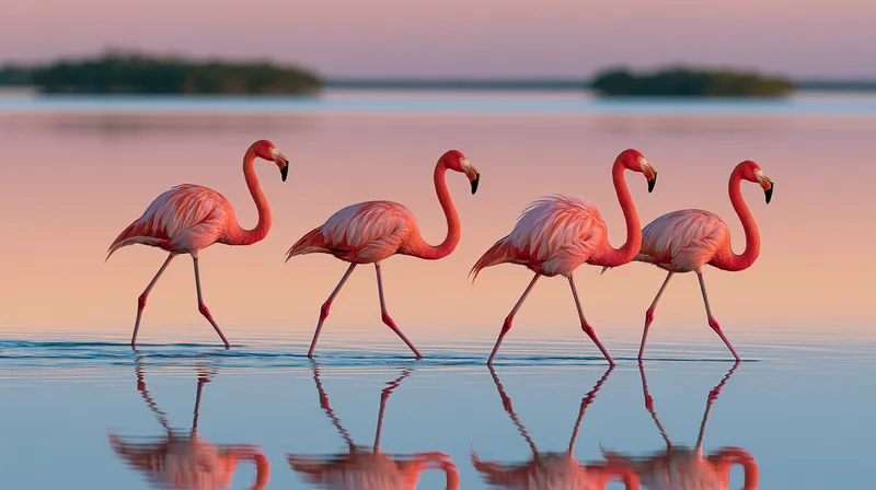 American flamingo (Phoenicopterus ruber) in Florida