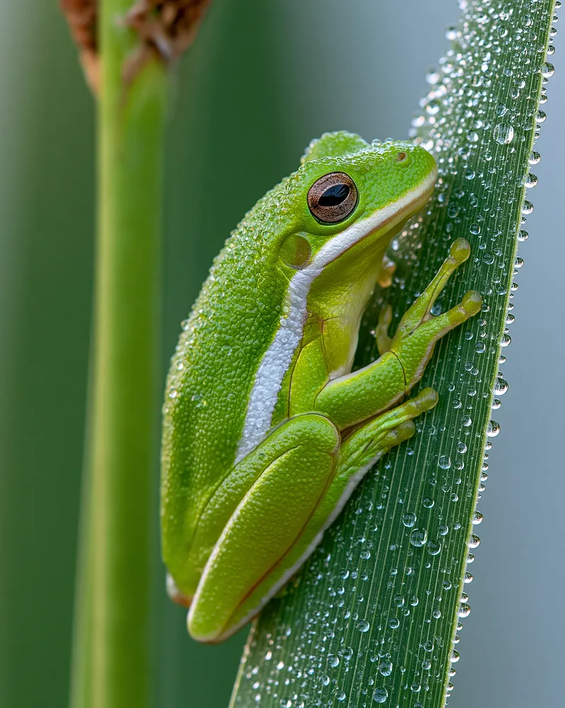 American green tree frog (Dryophytes cinereus) in Florida