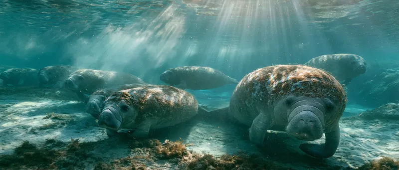 Manatee herds (Trichechus manatus latirostris) in Florida