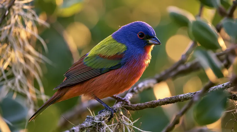 Painted Bunting (male) (Passerina ciris) in Florida
