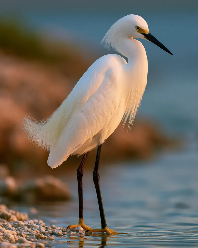 Snowy egret (Egretta thula) in Florida
