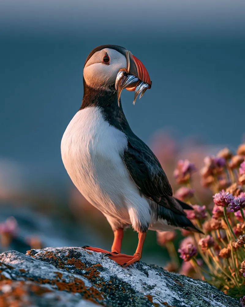 Atlantic puffins (breeding colony) (Fratercula arctica) in Maine