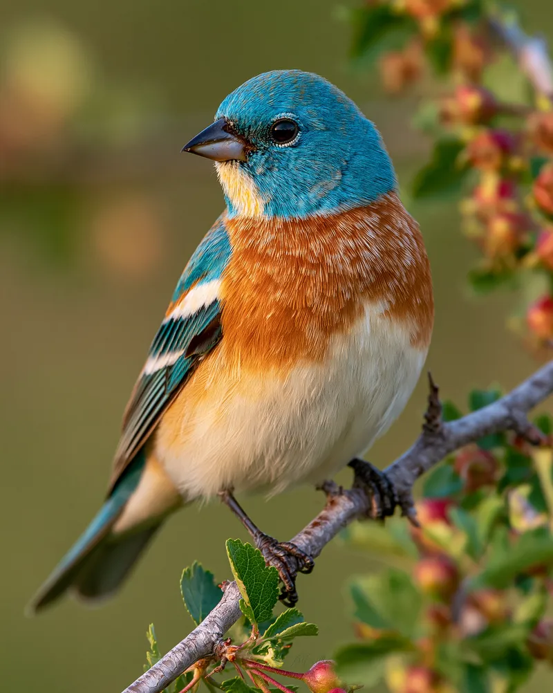 Lazuli Bunting (male) (Passerina amoena) in Montana