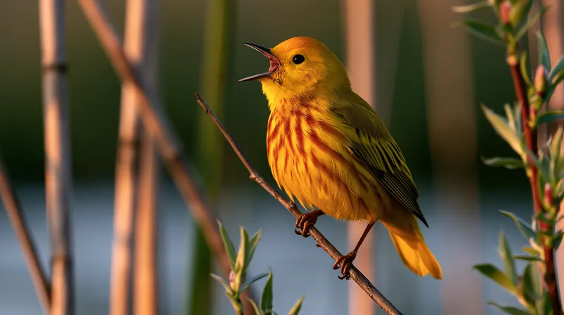 Yellow Warbler (male) (Setophaga petechia) in North Dakota