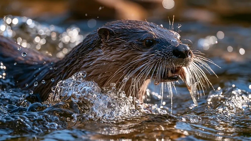 River otter (Lontra canadensis) in New York