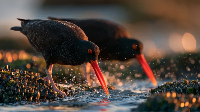 Black oystercatcher (Haematopus bachmani) in Oregon