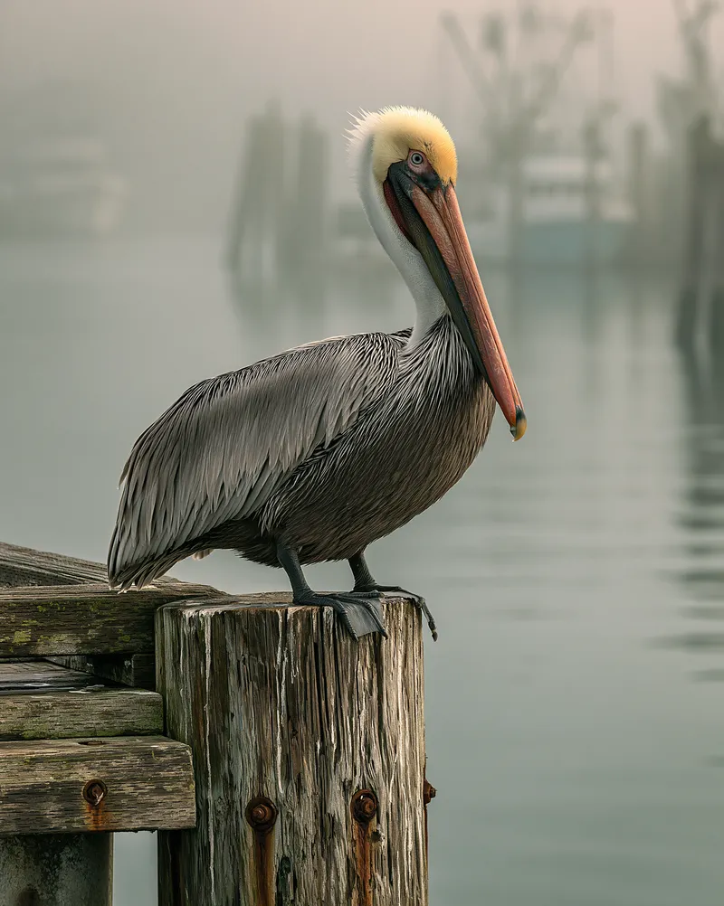 Brown pelican (Pelecanus occidentalis) in Oregon