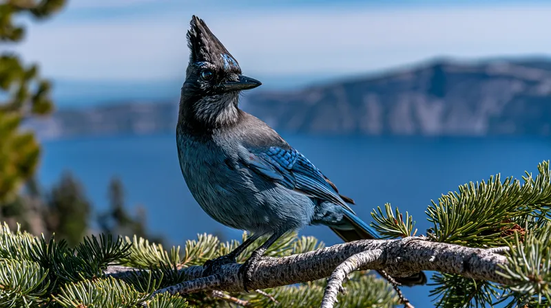 Steller's Jay (Cyanocitta stelleri) in Oregon