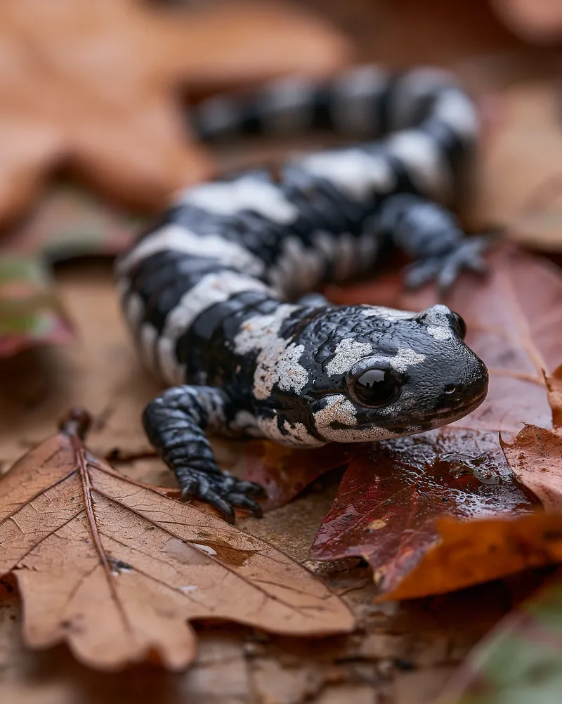Marbled salamander (Ambystoma opacum) in South Carolina