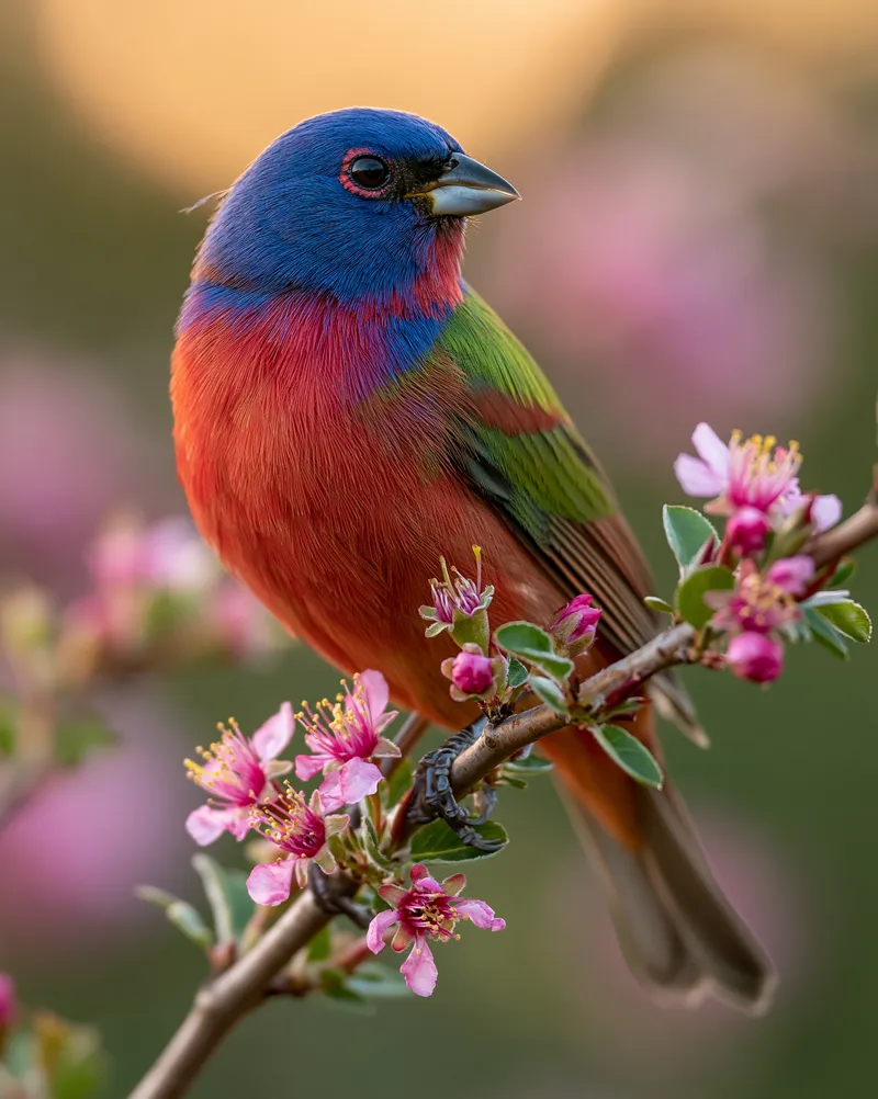 Painted Bunting (male) (Passerina ciris) in South Carolina
