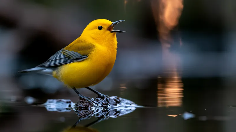 Prothonotary Warbler (male) (Protonotaria citrea) in South Carolina