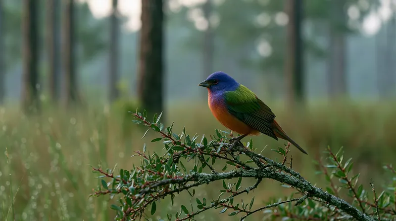 Painted Bunting (male) (Passerina ciris) in Texas