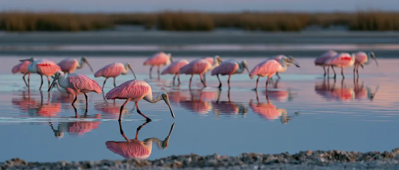 roseate spoonbill (Platalea ajaja) in Texas