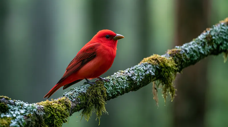 Scarlet Tanager (male) (Piranga olivacea) in West Virginia